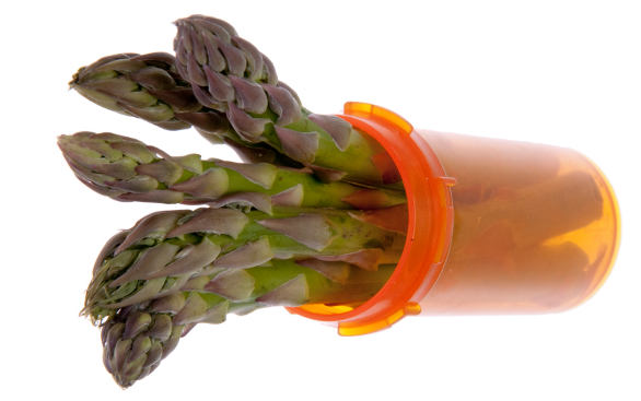 Asparagus in a pill bottle