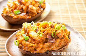 Bacon-Shrimp Stuffed Sweet Potatoes