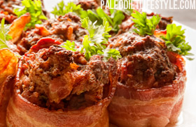 Bacon-Wrapped Mini Meatloaves
