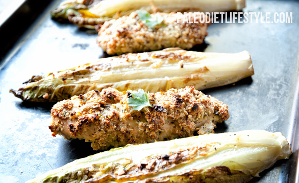 Crispy Chicken With Roasted Romaine