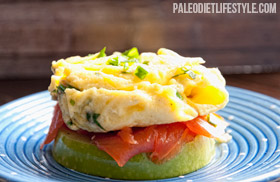 Egg and Smoked Salmon Open-Faced Apple Sandwich