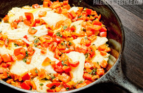 Fish fillets with mint pepper salsa