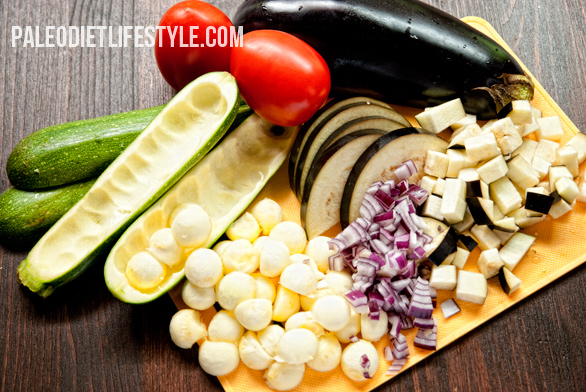 Ratatouille Stuffed Zucchini preparation