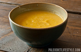 Leek and sweet potato paleo soup