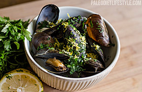 Mussels in white wine sauce