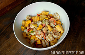 Shrimp in fruity salsa