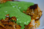 Spicy chicken with herb sauce