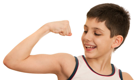 Boy with muscles